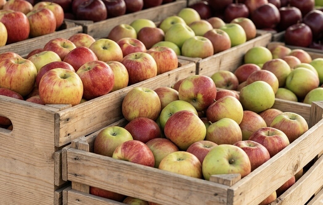 Fresh apples from Juliano Farms used in compotes and crisps at Grand Colonial